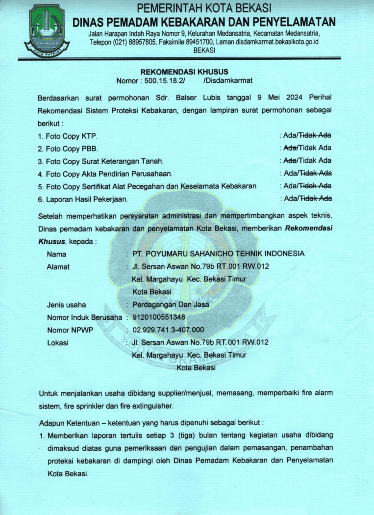 13 REKOMENDASI DAMKAR 2024-1